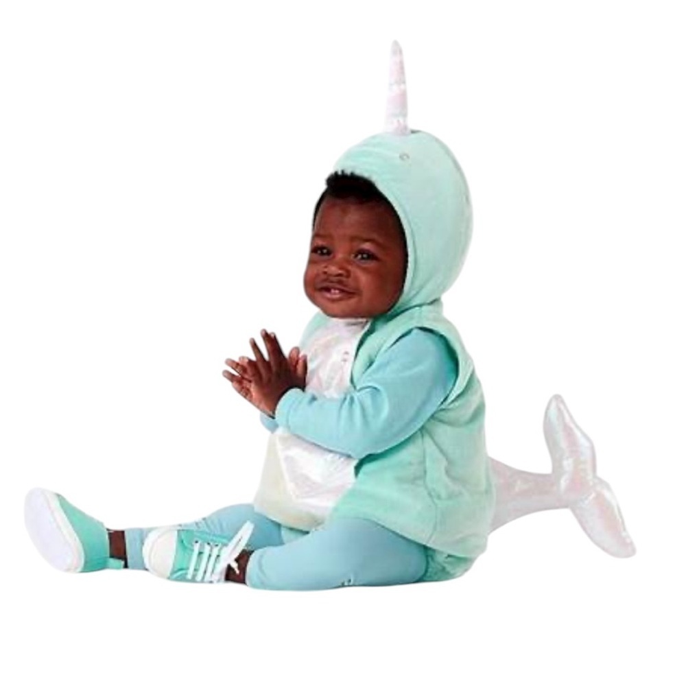 Pottery Barn Kids Blue Baby Narwhal Costume Size 0-6 months New with tags!
